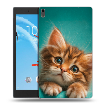 Силиконовый чехол на Lenovo Tab 4 8 Plus с принтом котенок