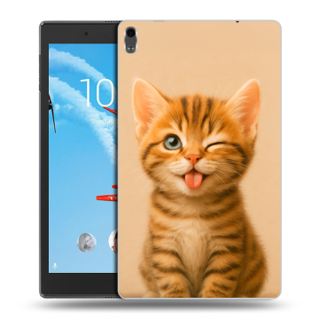 Силиконовый чехол на Lenovo Tab 4 8 Plus с принтом котенок Силиконовый чехол на Lenovo Tab 4 8 Plus с принтом котенок