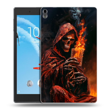 Силиконовый чехол на Lenovo Tab 4 8 Plus с принтом Скелет и карты Силиконовый чехол на Lenovo Tab 4 8 Plus с принтом Скелет и карты