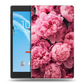 Силиконовый чехол на Lenovo Tab 4 8 Plus с принтом цветы пионы Силиконовый чехол на Lenovo Tab 4 8 Plus с принтом цветы пионы