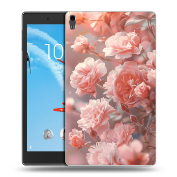 Силиконовый чехол на Lenovo Tab 4 8 Plus с принтом Розовые розы Силиконовый чехол на Lenovo Tab 4 8 Plus с принтом Розовые розы
