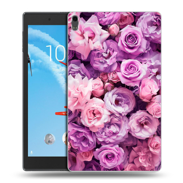 Силиконовый чехол на Lenovo Tab 4 8 Plus с принтом лавандовые розы