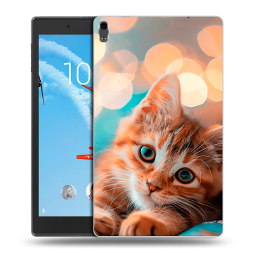 Силиконовый чехол на Lenovo Tab 4 8 Plus с принтом котик Силиконовый чехол на Lenovo Tab 4 8 Plus с принтом котик
