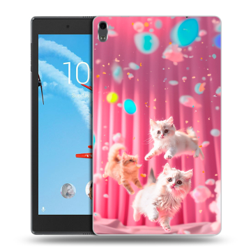 Силиконовый чехол на Lenovo Tab 4 8 Plus с принтом милые котики