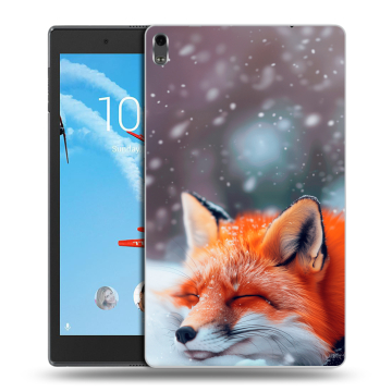 Силиконовый чехол на Lenovo Tab 4 8 Plus с принтом лиса Силиконовый чехол на Lenovo Tab 4 8 Plus с принтом лиса