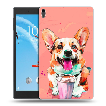 Силиконовый чехол на планшета Lenovo Tab 4 8 Plus с принтом собака корги
