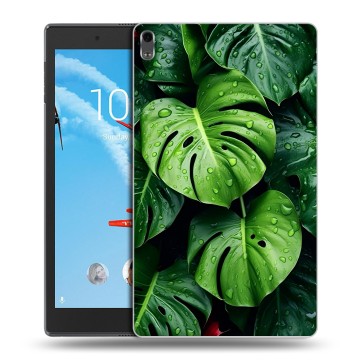 Силиконовый чехол на планшета Lenovo Tab 4 8 Plus с принтом Листья