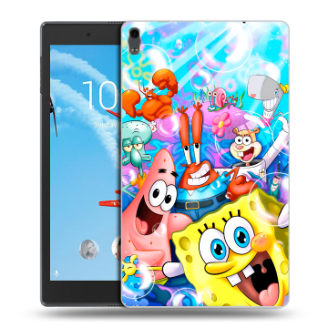 Силиконовый чехол на планшета Lenovo Tab 4 8 Plus с принтом спанчбоб спанч боб