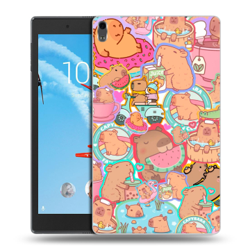 Силиконовый чехол на планшета Lenovo Tab 4 8 Plus с принтом капибары