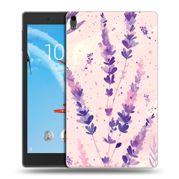 Силиконовый чехол на Lenovo Tab 4 8 Plus с принтом цветы лаванда