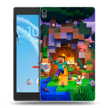 Силиконовый чехол на Lenovo Tab 4 8 Plus с принтом Майнкрафт Minecraft