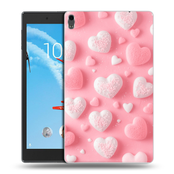 Силиконовый чехол на Lenovo Tab 4 8 Plus с принтом Сердечки