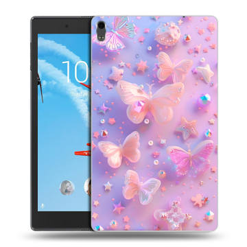 Силиконовый чехол на Lenovo Tab 4 8 Plus с принтом Бабочки