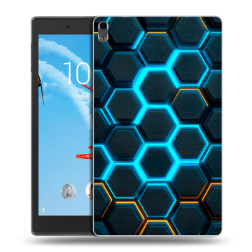 Силиконовый чехол на Lenovo Tab 4 8 Plus с принтом Неоновые соты