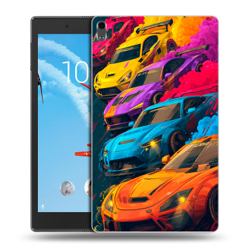 Силиконовый чехол на Lenovo Tab 4 8 Plus с принтом Тачки