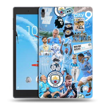 Силиконовый чехол на Lenovo Tab 4 8 Plus с принтом Man City Манчестер Сити