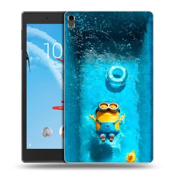 Силиконовый чехол на Lenovo Tab 4 8 Plus с принтом Миньоны