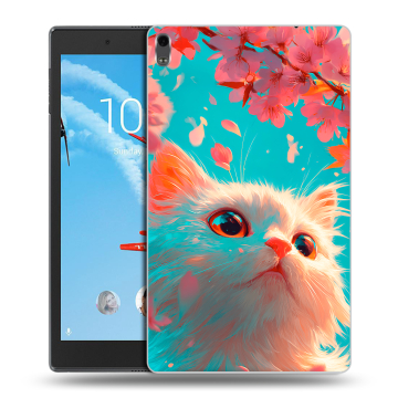 Силиконовый чехол на Lenovo Tab 4 8 Plus с принтом Красивый кот