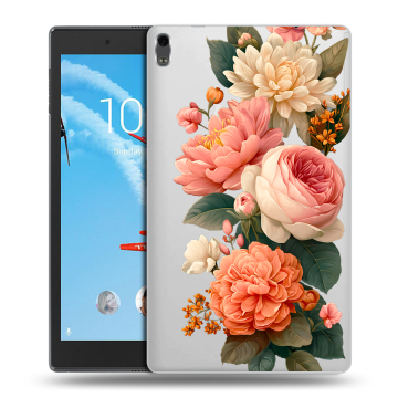 Силиконовый чехол на Lenovo Tab 4 8 Plus с принтом цветы