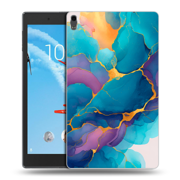 Силиконовый чехол на Lenovo Tab 4 8 Plus с принтом Мрамор блестки