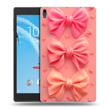 Силиконовый чехол на Lenovo Tab 4 8 Plus с принтом Розовые бантики Силиконовый чехол на Lenovo Tab 4 8 Plus с принтом Розовые бантики