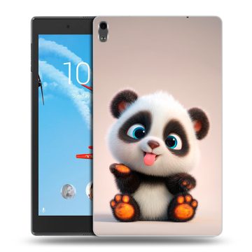 Силиконовый чехол на Lenovo Tab 4 8 Plus с принтом милая панда Силиконовый чехол на Lenovo Tab 4 8 Plus с принтом милая панда