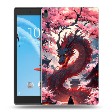 Силиконовый чехол на Lenovo Tab 4 8 Plus с принтом Дракон Японский