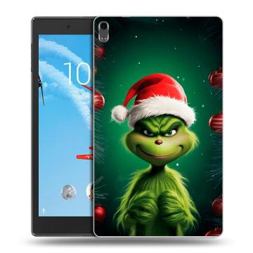 Силиконовый чехол на Lenovo Tab 4 8 Plus с принтом Гринч Новый год Рождество