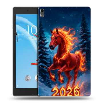 Силиконовый чехол на Lenovo Tab 4 8 Plus с принтом Новый год коня