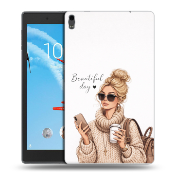 Силиконовый чехол на Lenovo Tab 4 8 Plus с принтом женский