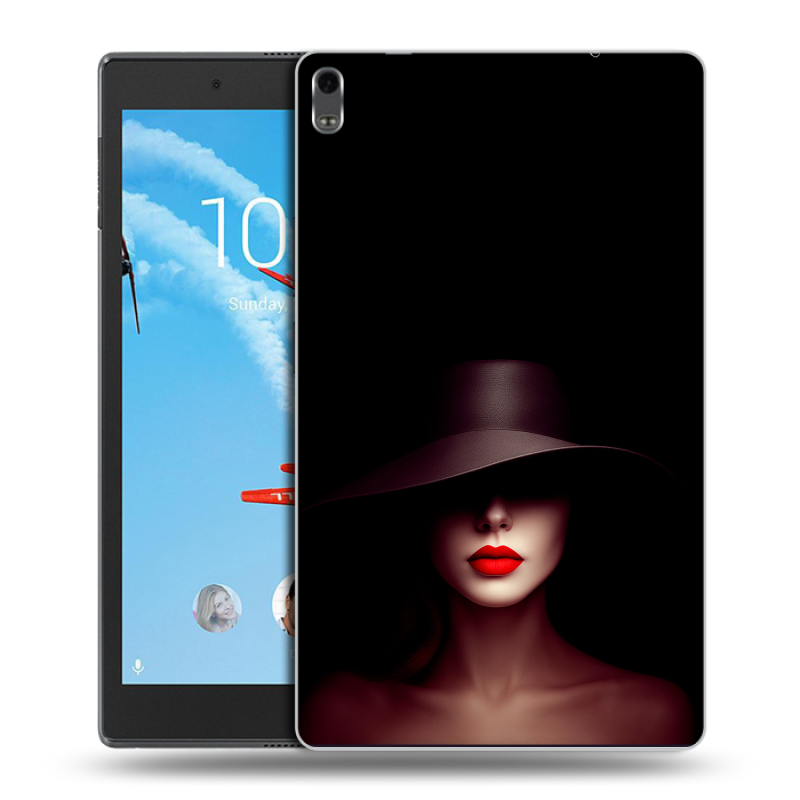Силиконовый чехол на Lenovo Tab 4 8 Plus с принтом Девушка в шляпе Силиконовый чехол на Lenovo Tab 4 8 Plus с принтом Девушка в шляпе