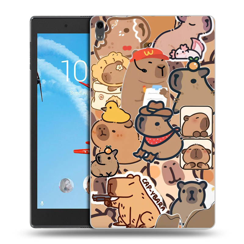 Силиконовый чехол на Lenovo Tab 4 8 Plus с принтом капибара Силиконовый чехол на Lenovo Tab 4 8 Plus с принтом капибара