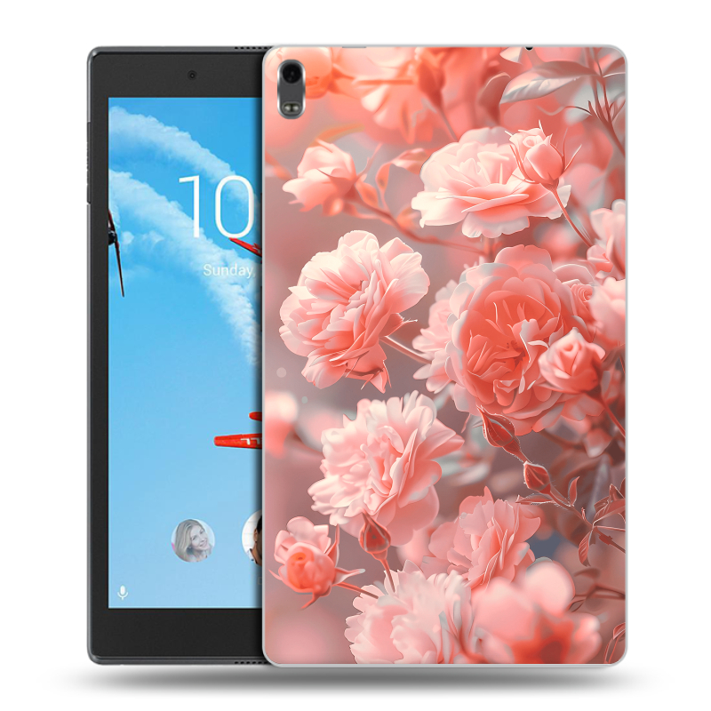 Силиконовый чехол на Lenovo Tab 4 8 Plus с принтом Розы цветы Силиконовый чехол на Lenovo Tab 4 8 Plus с принтом Розы цветы