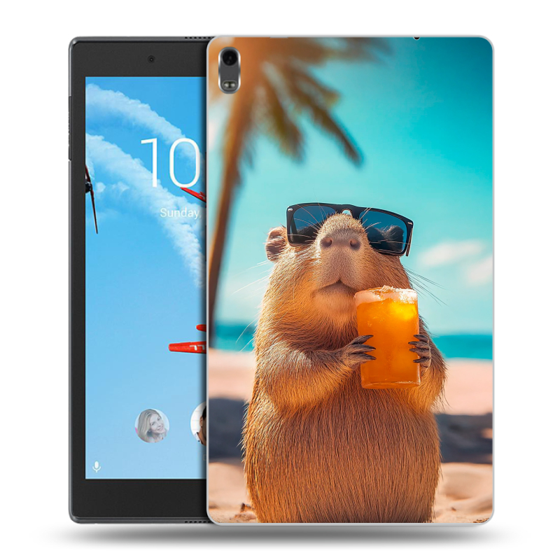 Силиконовый чехол на Lenovo Tab 4 8 Plus с принтом Капибара Силиконовый чехол на Lenovo Tab 4 8 Plus с принтом Капибара