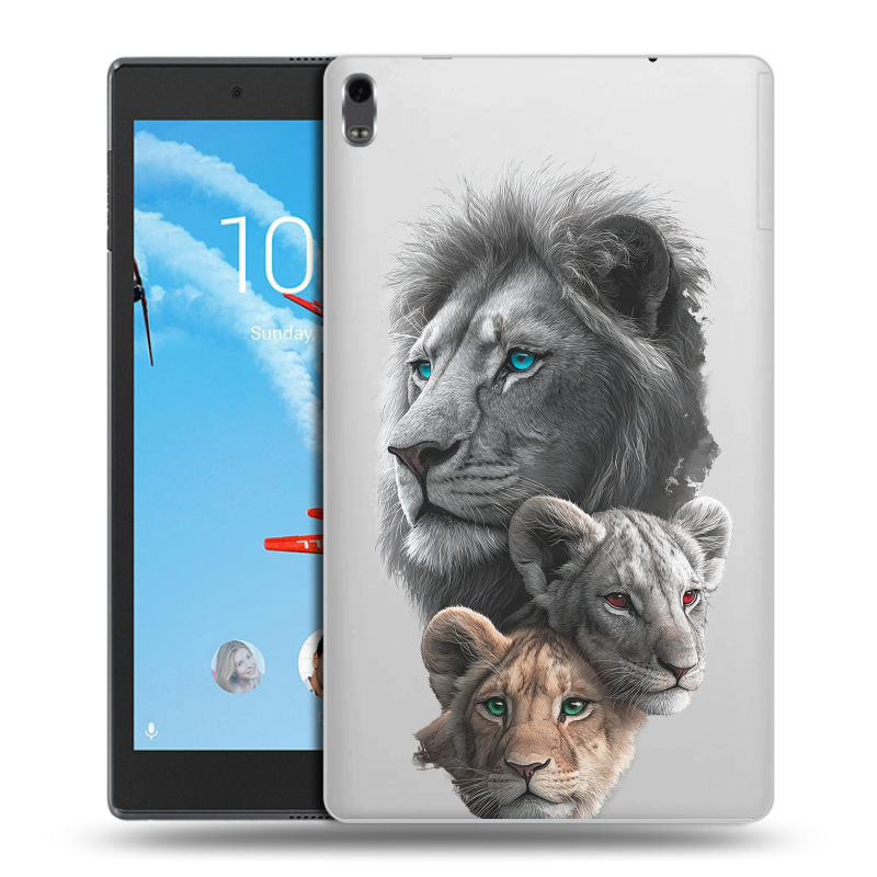 Силиконовый чехол на Lenovo Tab 4 8 Plus с принтом Львы Силиконовый чехол на Lenovo Tab 4 8 Plus с принтом Львы