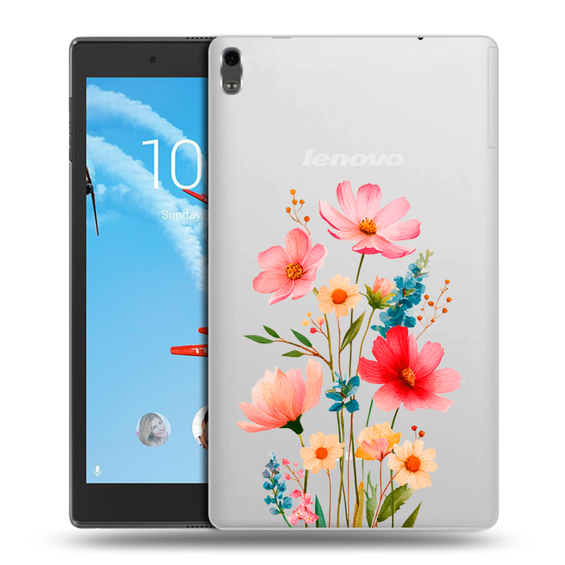 Силиконовый чехол на Lenovo Tab 4 8 Plus с принтом Цветы Силиконовый чехол на Lenovo Tab 4 8 Plus с принтом Цветы