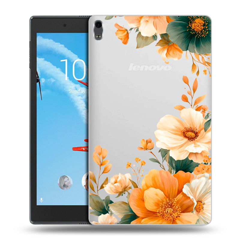 Силиконовый чехол на Lenovo Tab 4 8 Plus с принтом Цветы принт Силиконовый чехол на Lenovo Tab 4 8 Plus с принтом Цветы принт