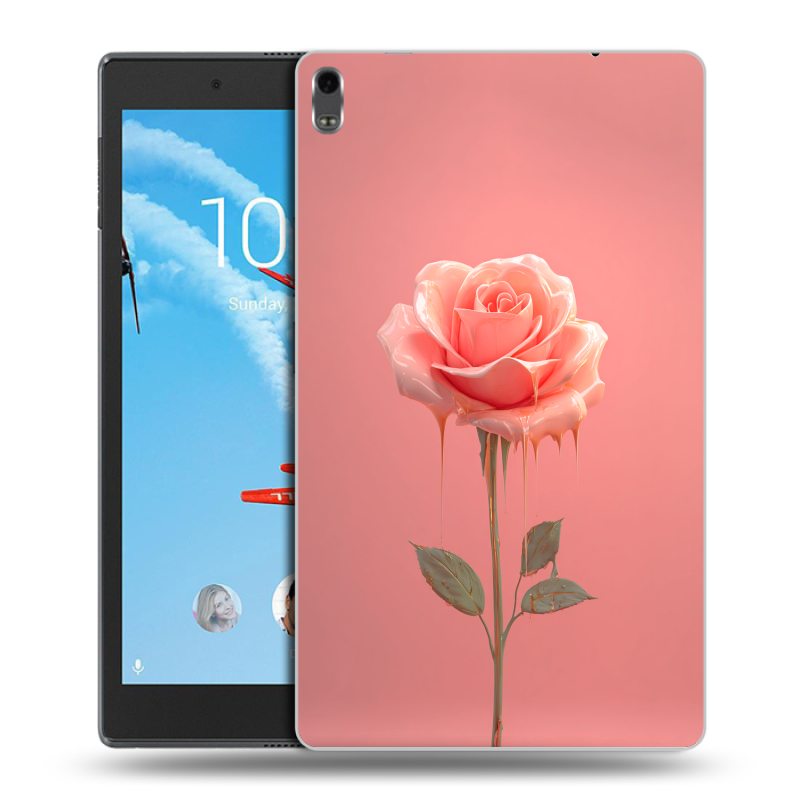 Силиконовый чехол на Lenovo Tab 4 8 Plus с принтом Розовая роза Силиконовый чехол на Lenovo Tab 4 8 Plus с принтом Розовая роза