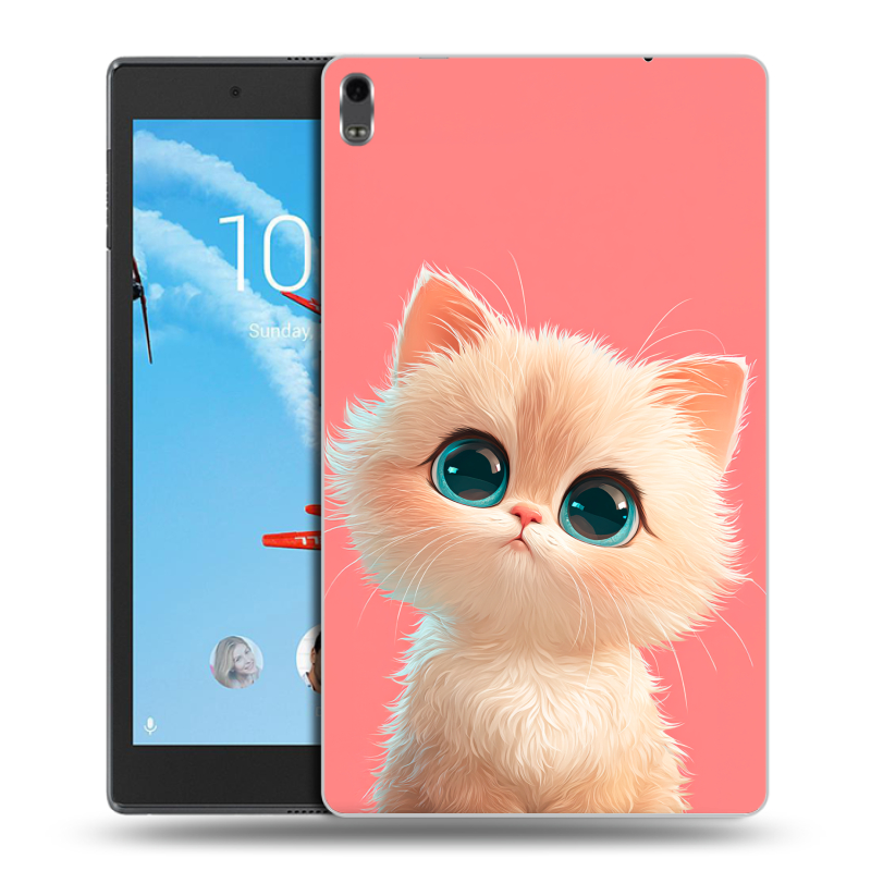 Силиконовый чехол на Lenovo Tab 4 8 Plus с принтом Розовый котенок Силиконовый чехол на Lenovo Tab 4 8 Plus с принтом Розовый котенок