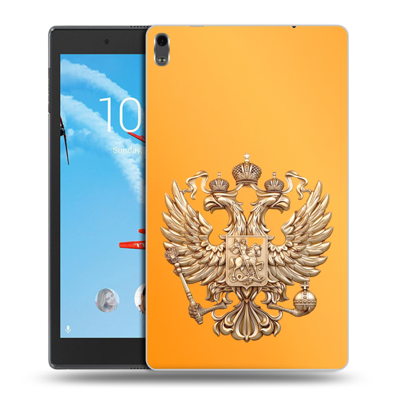 Силиконовый чехол на Lenovo Tab 4 8 Plus с принтом Герб Флаг России Силиконовый чехол на Lenovo Tab 4 8 Plus с принтом Герб Флаг России