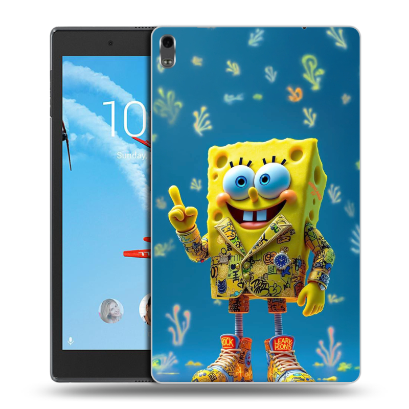 Силиконовый чехол на Lenovo Tab 4 8 Plus с принтом Спанч боб Спанчбоб Силиконовый чехол на Lenovo Tab 4 8 Plus с принтом Спанч боб Спанчбоб