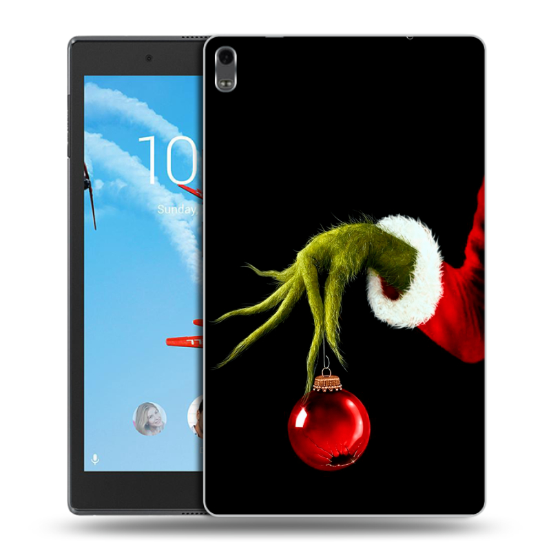 Силиконовый чехол на Lenovo Tab 4 8 Plus с принтом Новый год Гринч Силиконовый чехол на Lenovo Tab 4 8 Plus с принтом Новый год Гринч