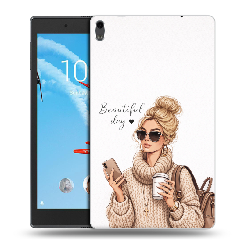 Силиконовый чехол на Lenovo Tab 4 8 Plus с принтом женский Силиконовый чехол на Lenovo Tab 4 8 Plus с принтом женский
