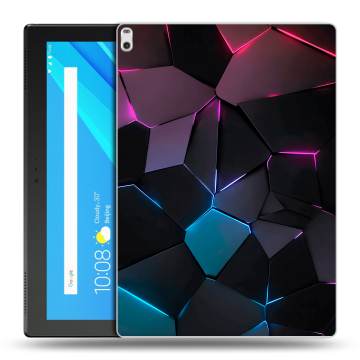 Силиконовый чехол на планшета Lenovo Tab 4 10 Plus с принтом Геометрия неона