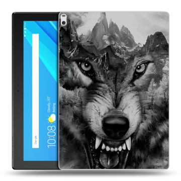 Силиконовый чехол на планшета Lenovo Tab 4 10 Plus с принтом Волк