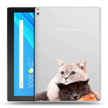 Силиконовый чехол на планшета Lenovo Tab 4 10 Plus с принтом Кошки