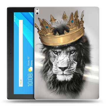 Силиконовый чехол на планшета Lenovo Tab 4 10 Plus с принтом Лев с короной