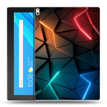 Силиконовый чехол на планшета Lenovo Tab 4 10 Plus с принтом Абстракция неон
