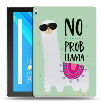 Силиконовый чехол на планшета Lenovo Tab 4 10 Plus с принтом Лама
