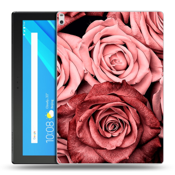 Силиконовый чехол на планшета Lenovo Tab 4 10 Plus с принтом Цветы розы